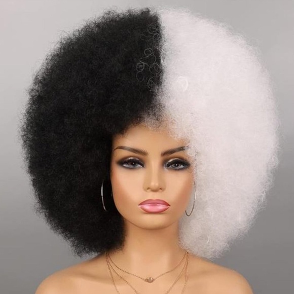 BRAND NEW Wig Black and White Wig FULL CAP WIG